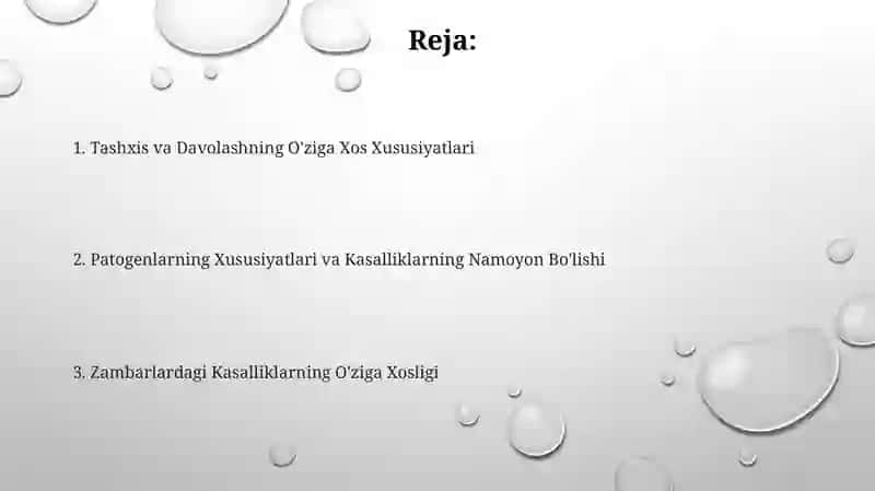 Zamburug'li kasalliklarning o'ziga xosligi 2