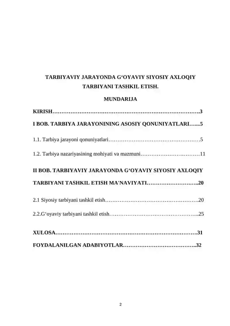 TARBIYAVIY JARAYONDA G‘OYAVIY SIYOSIY AXLOQIY TARBIYANI TASHKIL ETISH 2