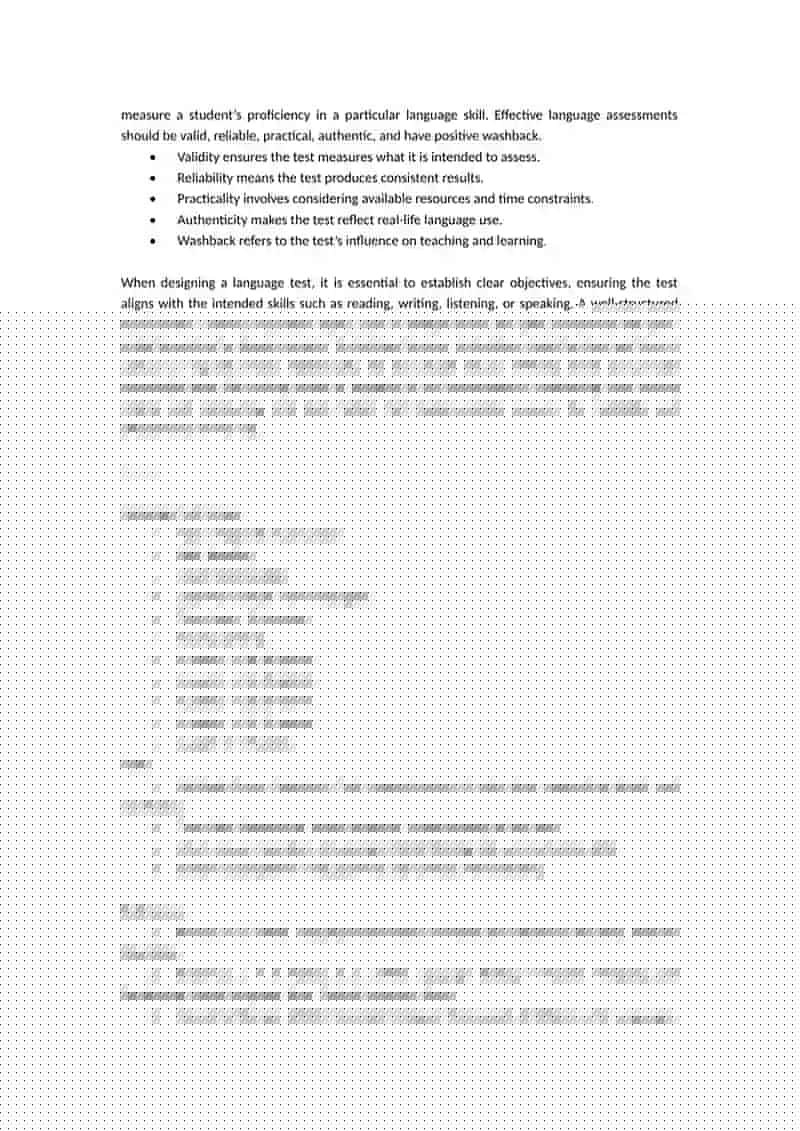 Principles of Language Assessment and Test Design 2