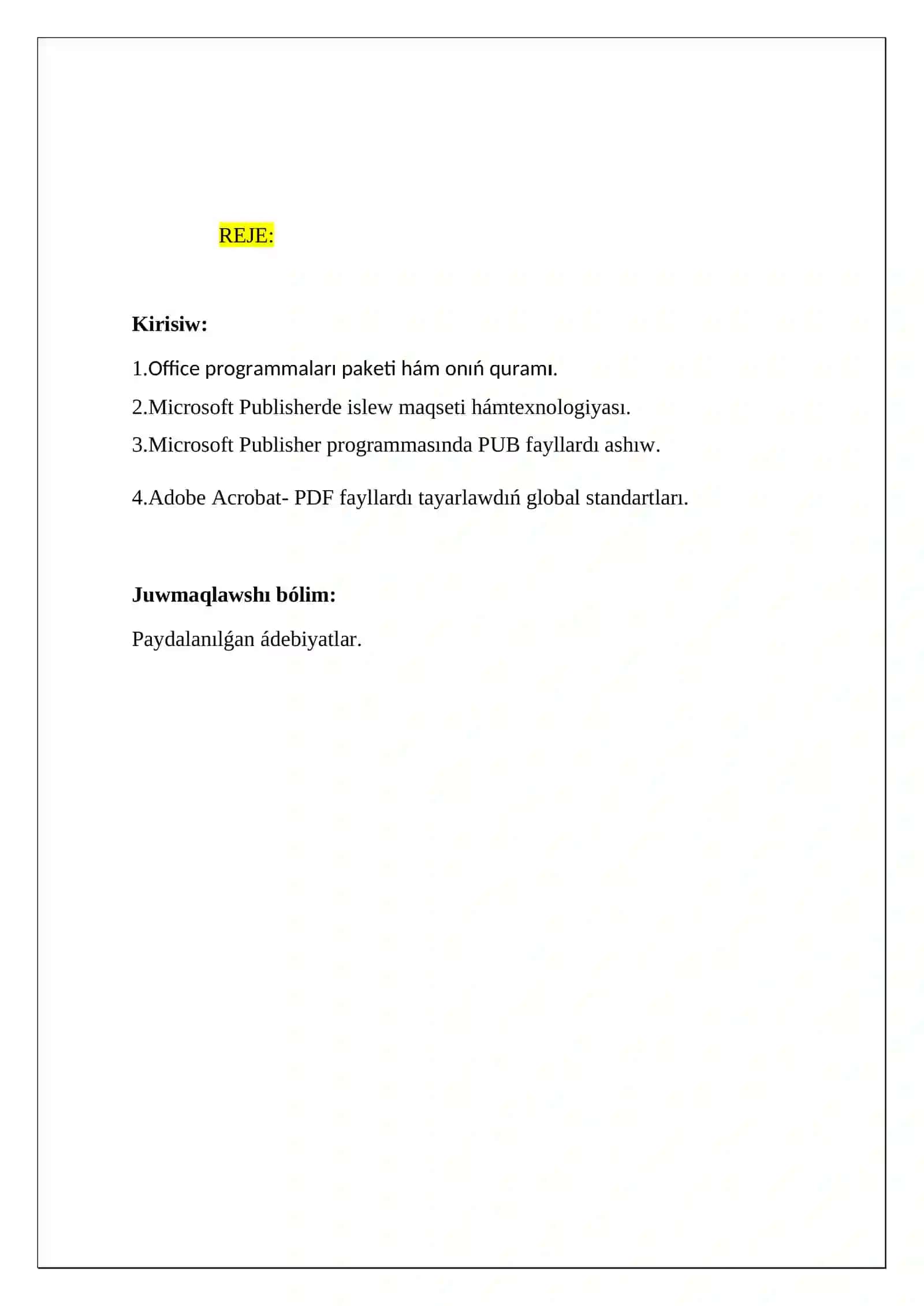 Microsoft Publisher programmasi járdeminde bukletlar 2