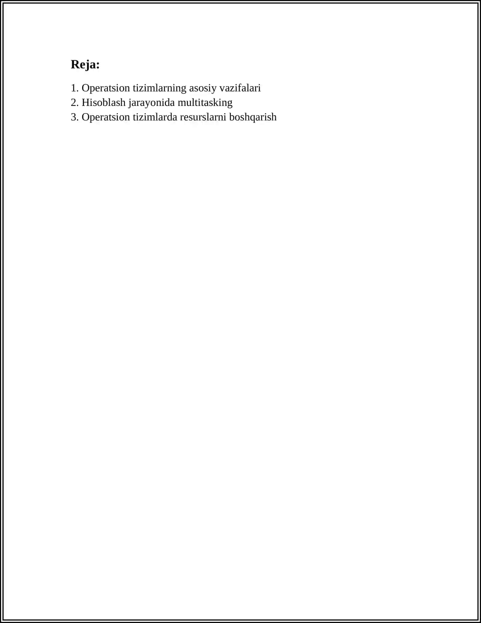 Operatsion tizimlarda hisoblash jarayoni 2
