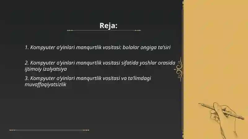 Kompyuter oʻyinlari manqurtlik vositasi 2