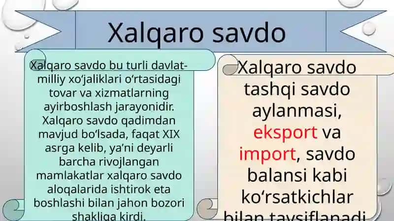 Xalqarosavdo to'lov balansi 2