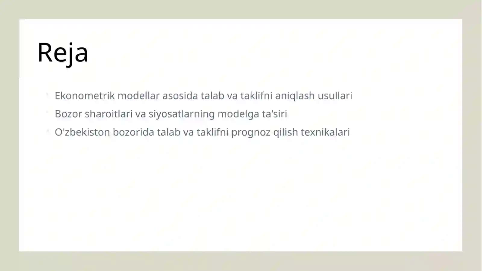 Talab va taklifni aniqlash usullari 2