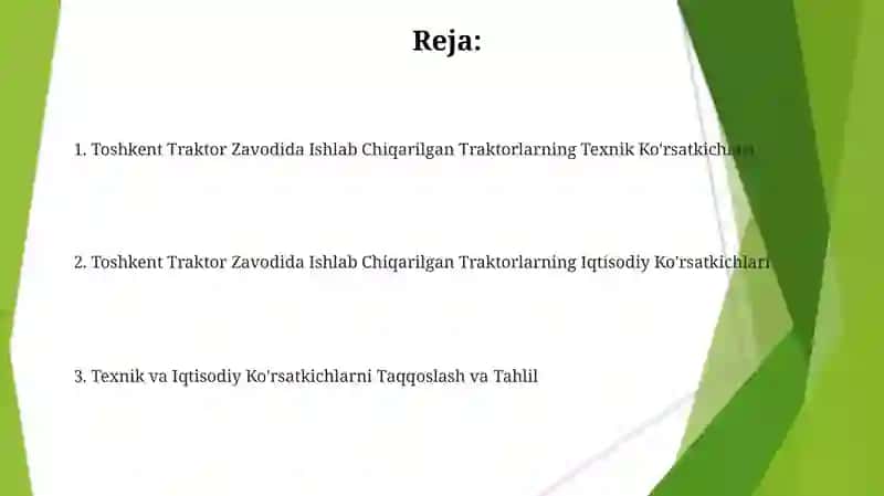 Toshkent Traktor Zavodida Ishlab Chiqarilgan Traktorlarning Texnik Ko'rsatkichlari 2