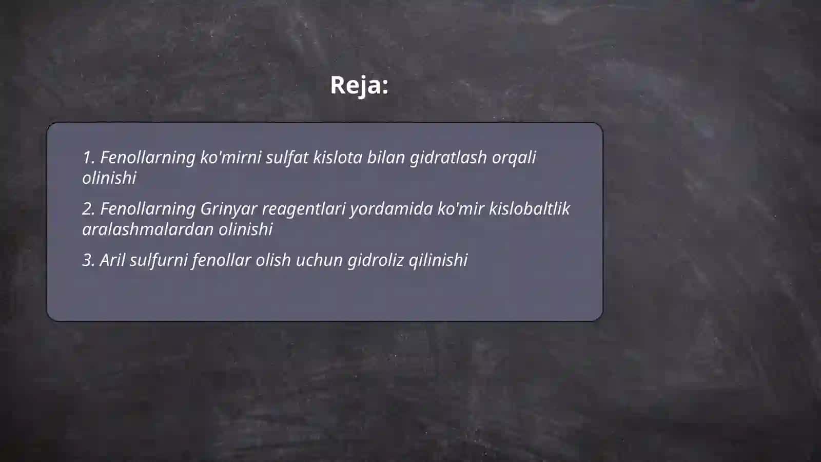 Bir va ikki atomli fenollarning olinish usullari. Pikrin kislota 2