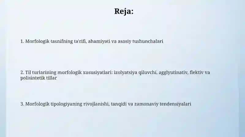 Tillarning morfologik tasnifi 2