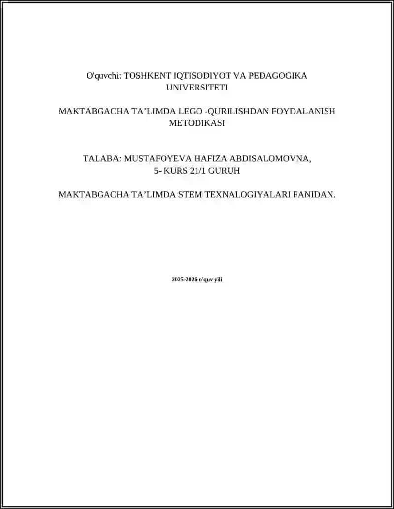 MAKTABGACHA YOSHDAGI BOLALARNIG SOG'LOM VA XAFSIZ OVQATLANTIRISH TO'G'RISIDAGI NIZOMNING MAZMUN MOHIYATI 2