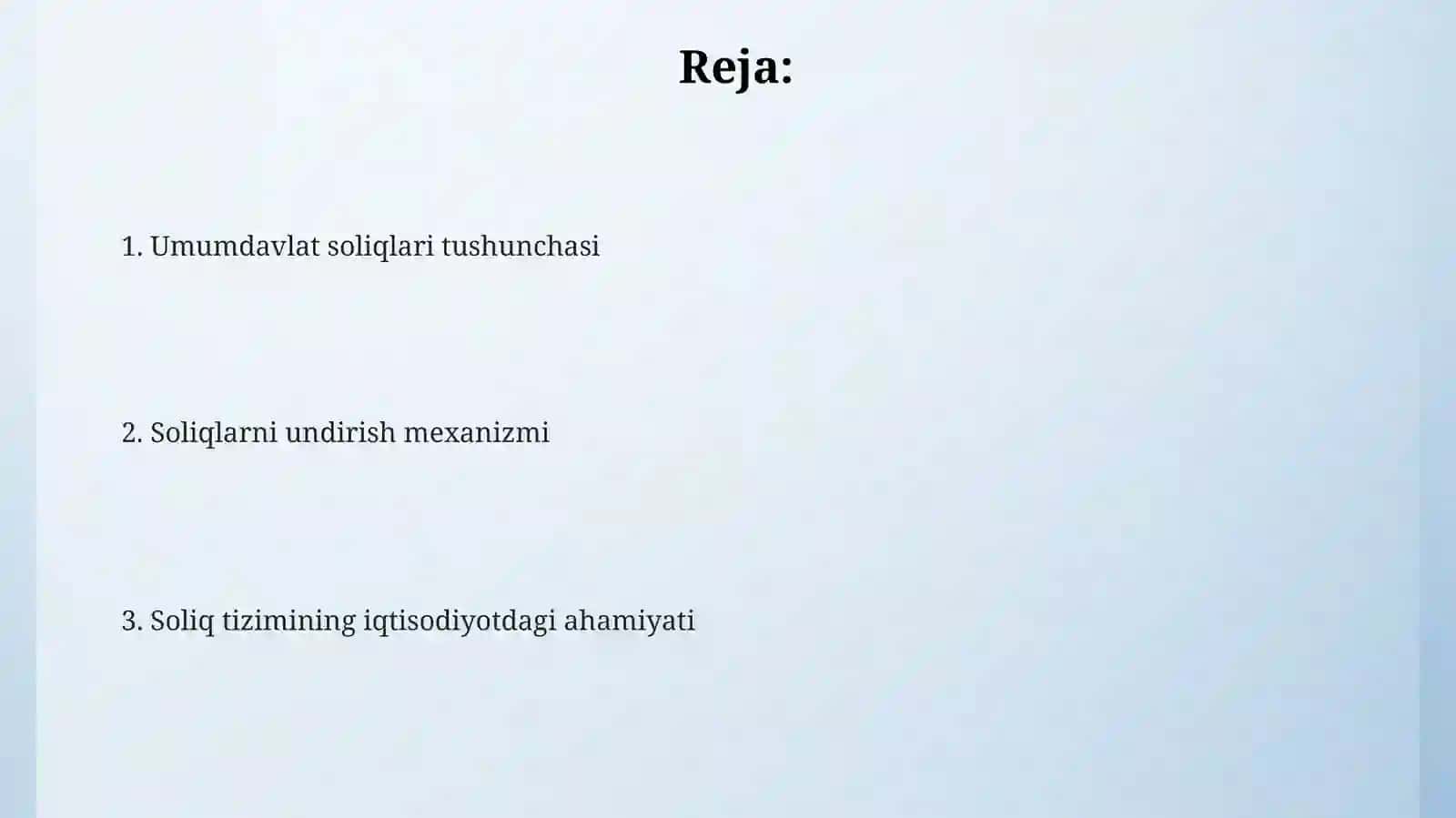 O'zbekiston Respublikasida Umumiy Davlat Soliqlari 2