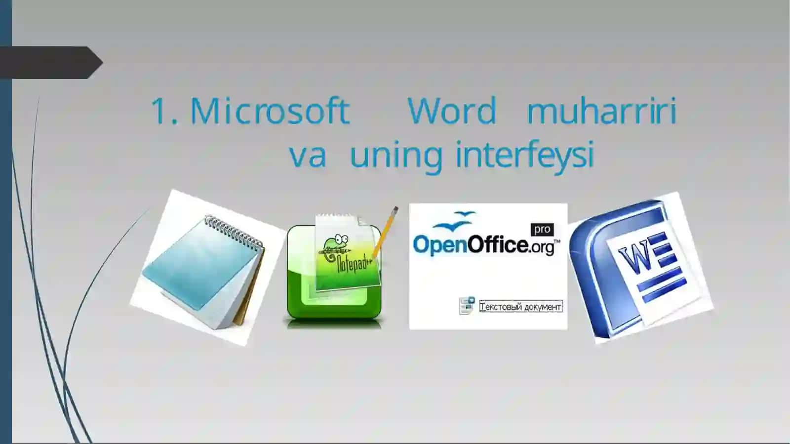 Microsoft Word muharriri va uning interfeysi 2
