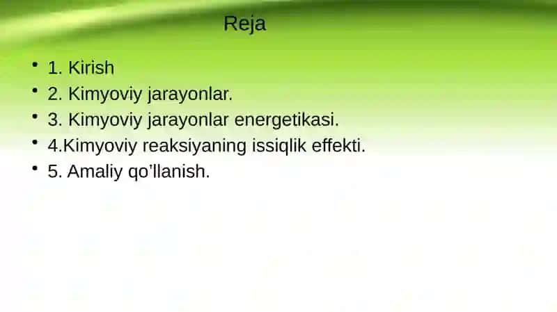 Kimyoviy jarayonlar 2