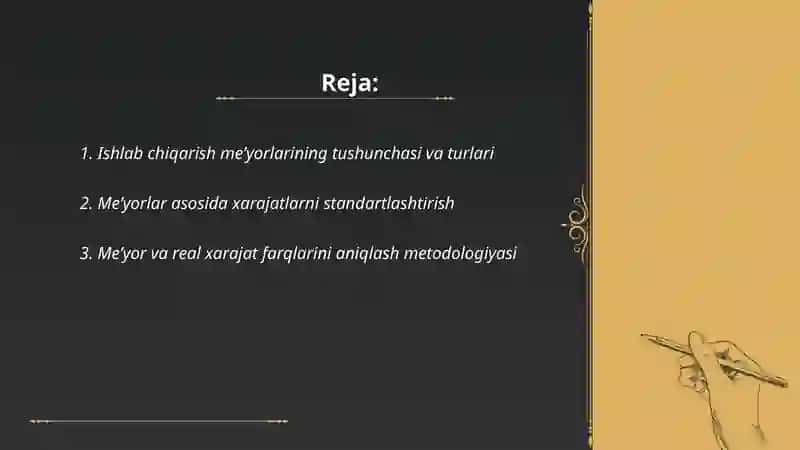 Ishlab chiqarish me’yorlarining tushunchasi va turlari 2