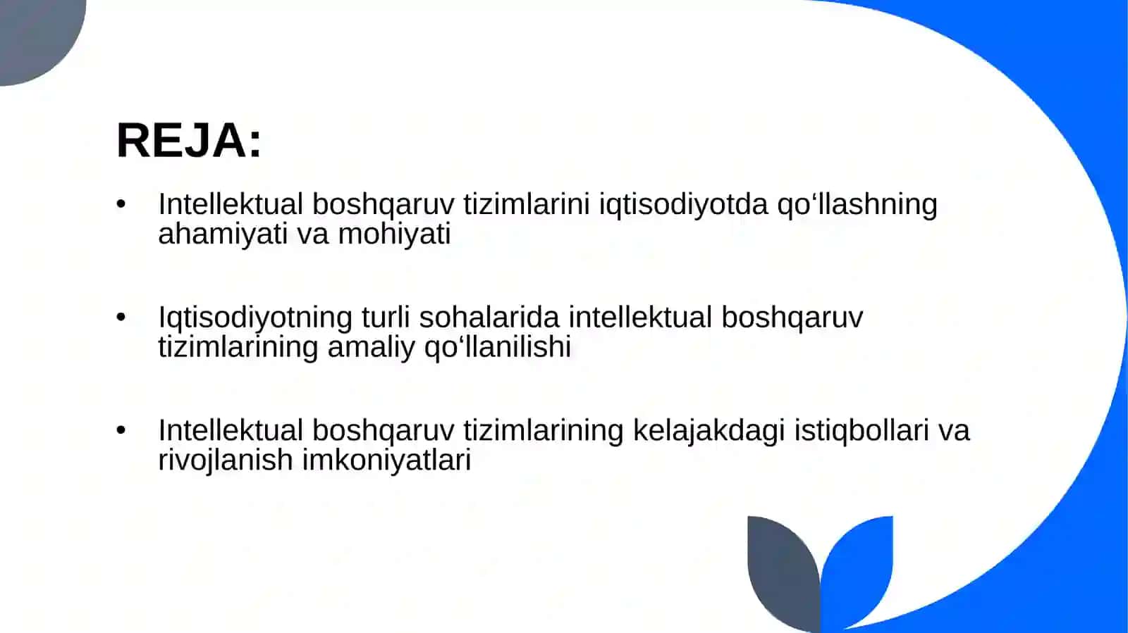 Intellektual boshqaruv tizimlarini iqtisodiyot yo‘nalishida qo‘llash istiqbollari 2