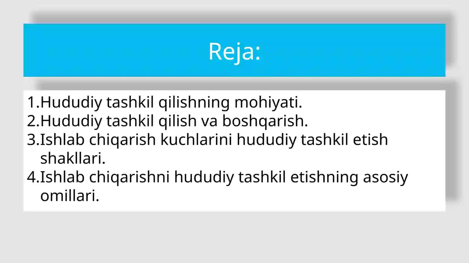 Hududiy tashkil qilish va boshqarish 2