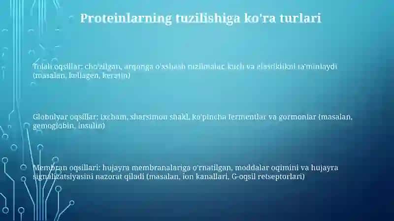 Oqsillar Turlari 2