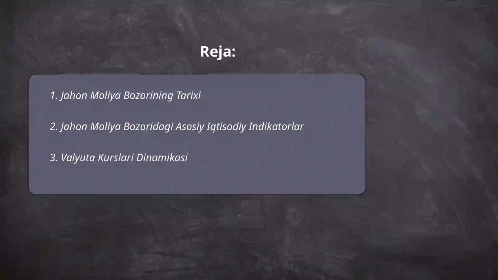 Jahon Moliya Bozorining Tarixi 2