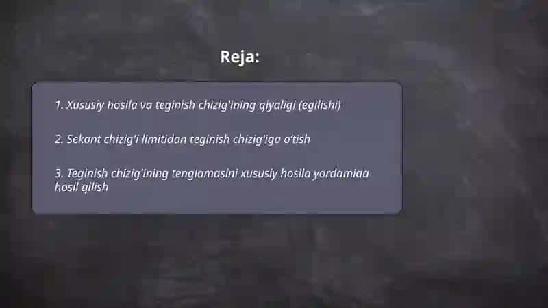 Xususiy hosilaning geometrik ma’nosi 2