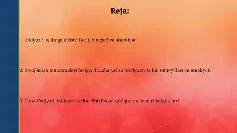 Rivojlanish muommolari boʻlgan bolalar uchun inklyuziv taʼlimni joriy etish 2