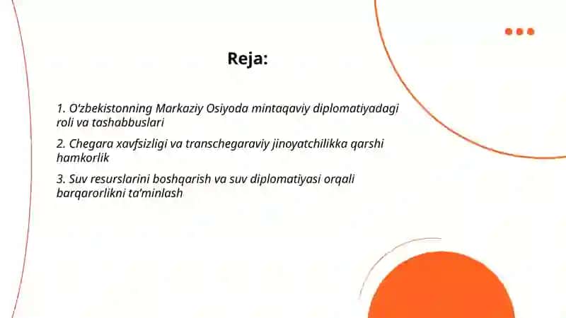 O‘zbekistonning Markaziy Osiyoda tinchlik va barqarorlikni ta'minlashdagi o‘rni 2