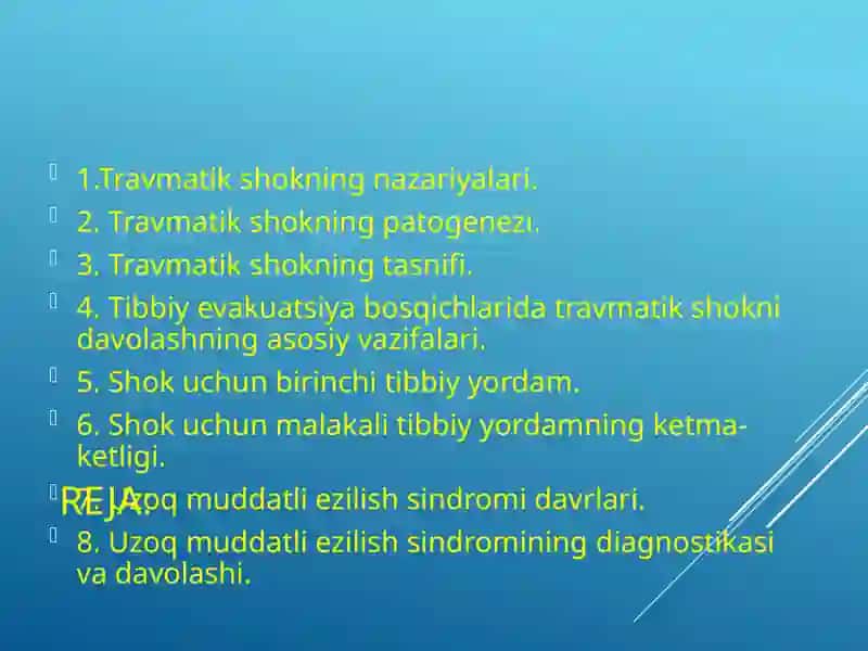 Travmatik shok va uzoq muddatli siqilish sindromi 2