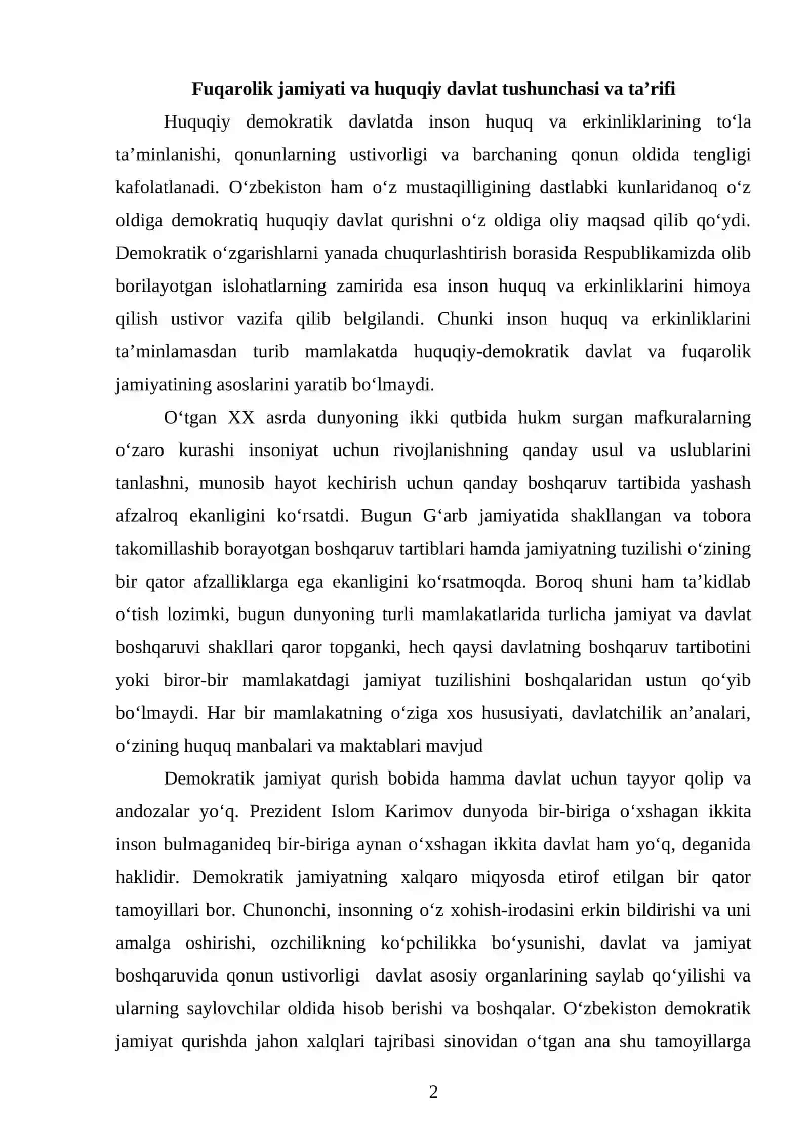 Fuqarolik jamiyati va huquqiy davlat tushunchasi va ta’rifi 2