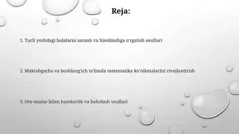Turli yoshdagi bolalarni sanash va hisoblashga o'rgatish usullari 2