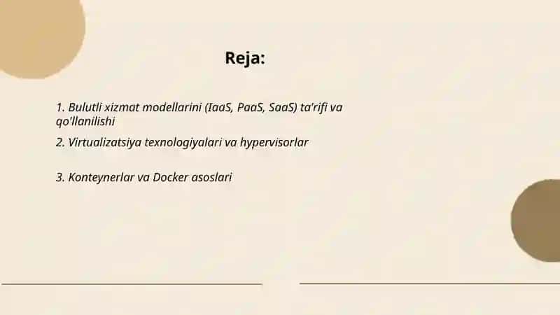 Bulutli texnologiyalardan foydalanish texnalogiyalari 2