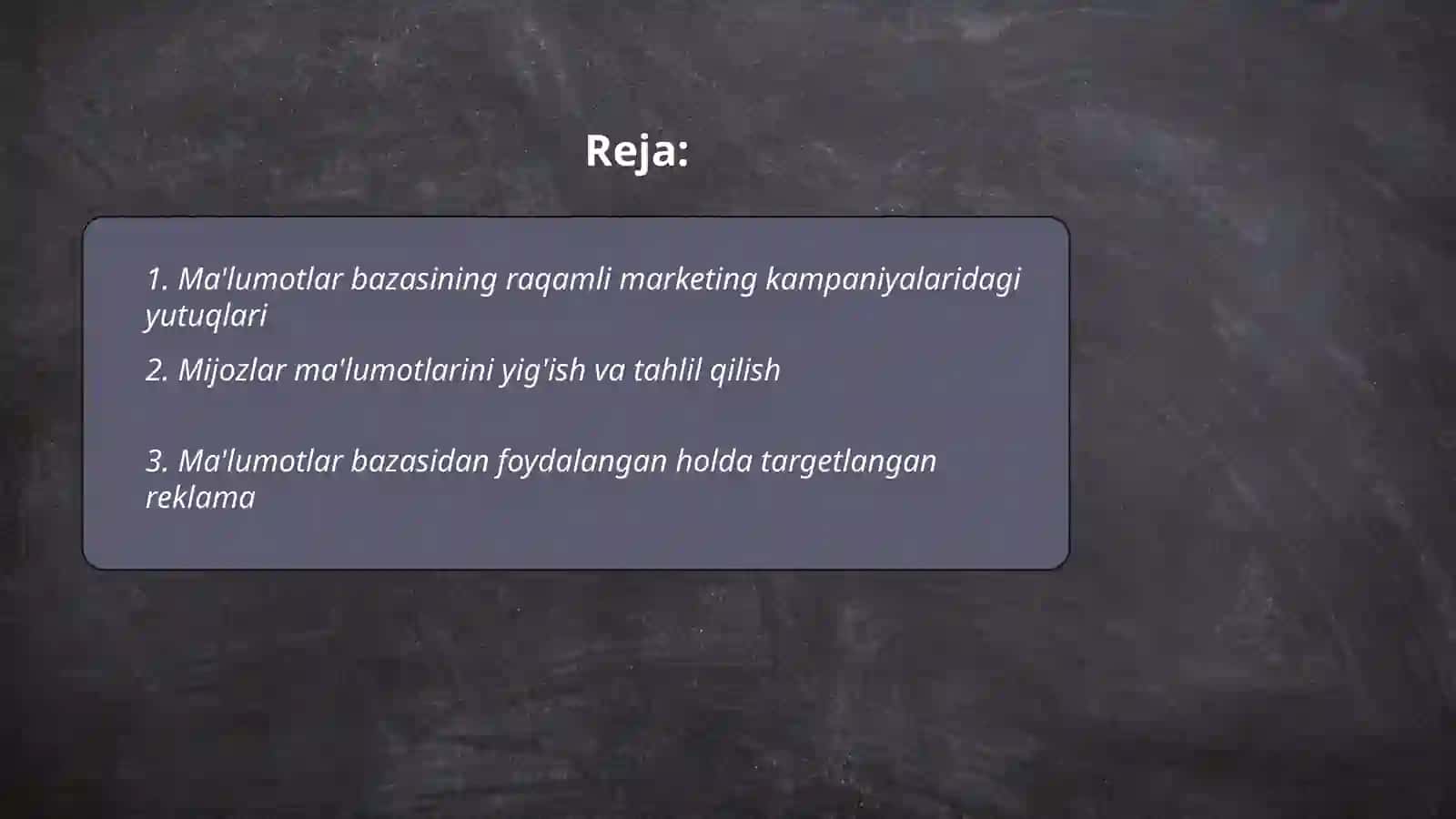 Raqamli marketingda ma'lumotlar bazasining roli 2