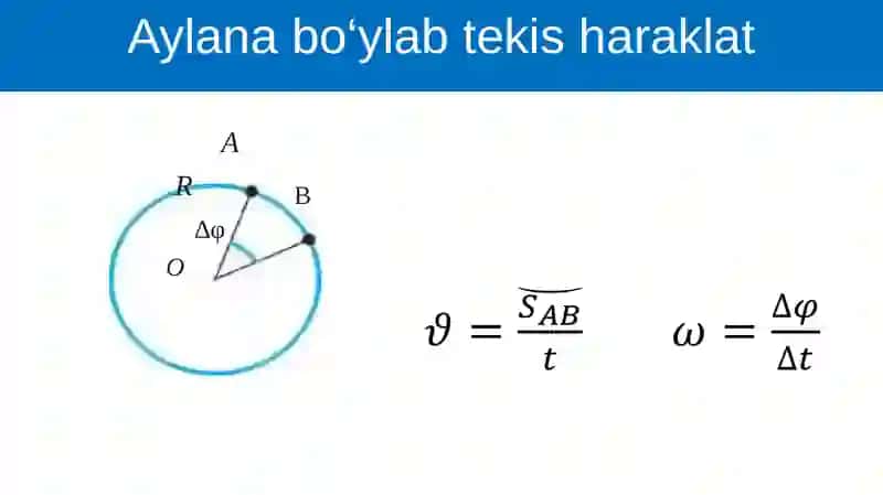 Aylanma bo`ylab noteks harakat. Burchak tezlanish. Tangensial tezlanish 2