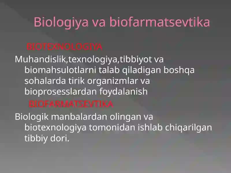 Yangi avlod dori vositalari yaratishda biotexnologik usullardan foydalanish 2