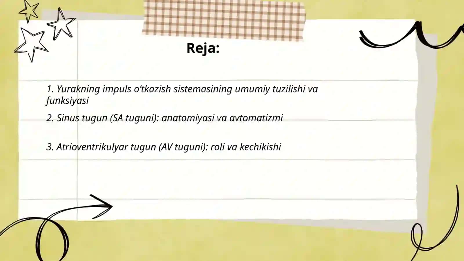 Yurakning impuls o‘tkazish sistemasi 2