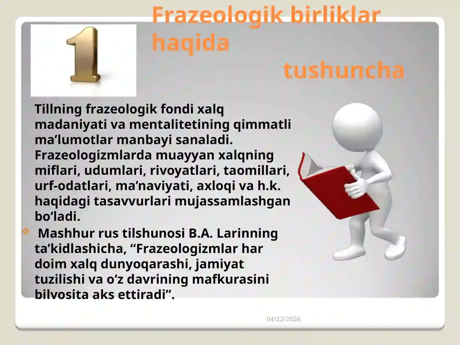 Frazeologik birliklar haqida tushuncha 2