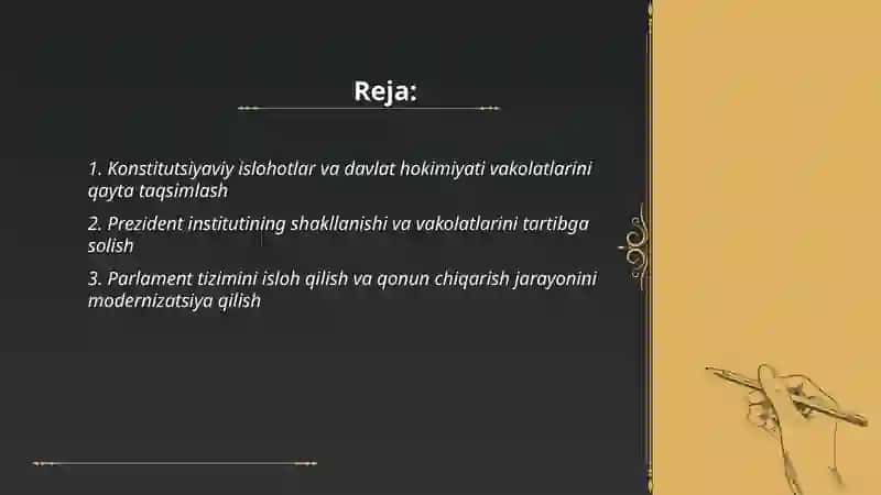 Mustaqillik yillarida davlat boshqaruvi tizimida oshirilgan islohotlar 2