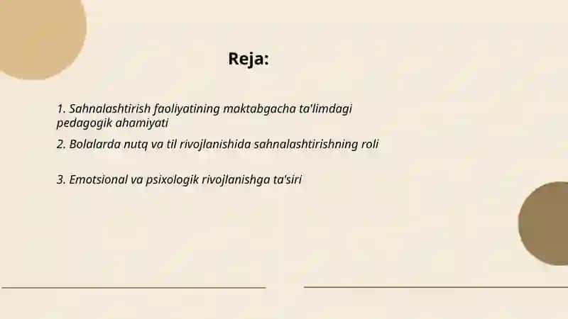 Sahnalashtirish faoliyatining maktabgacha ta'limdagi pedagogik ahamiyati 2