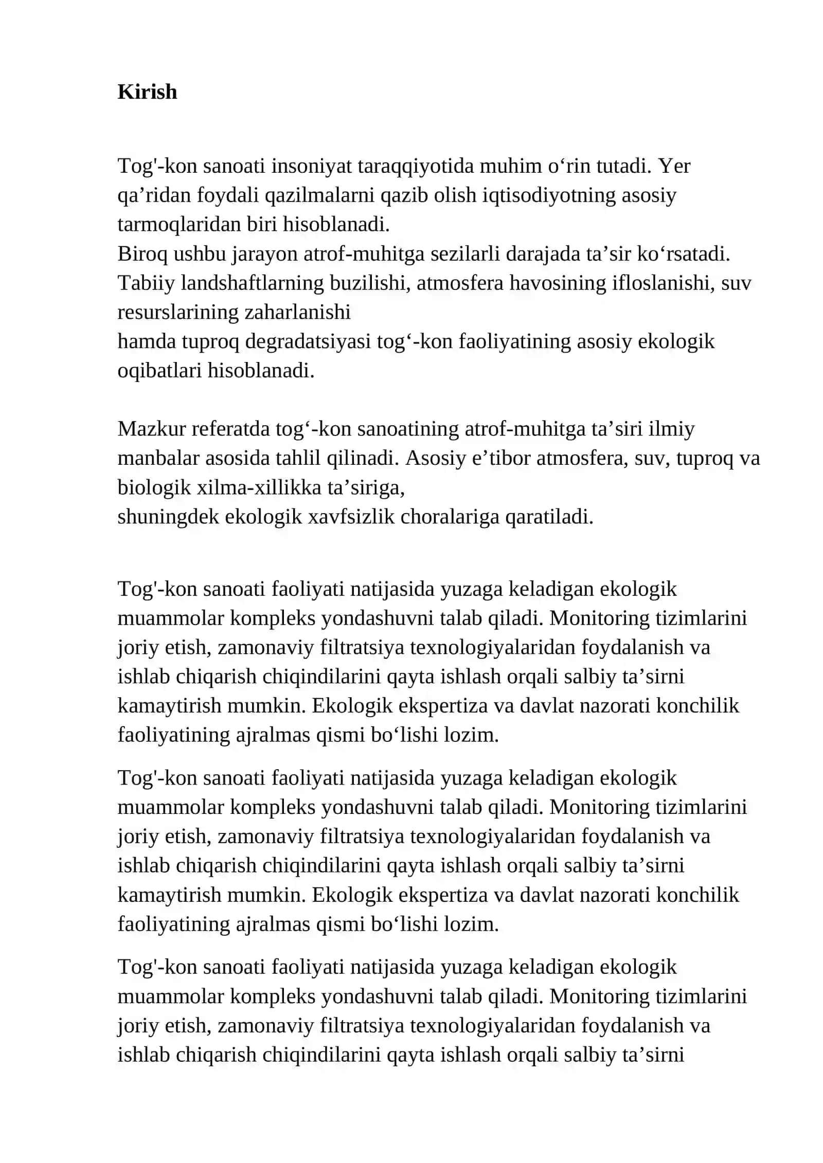 Tog'-kon sanoatining atrof muhitga ta'siri 2