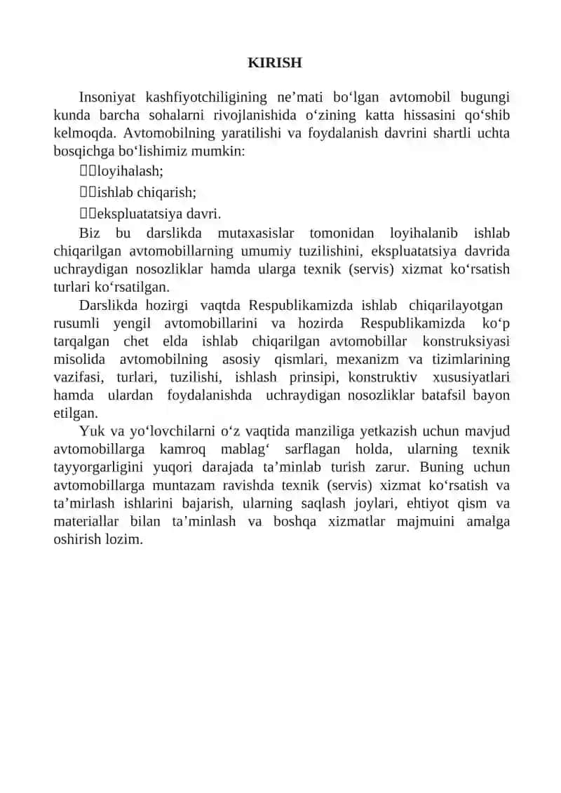ZAMONAVIY AVTOMOBILLARNING TRANSMISSIYASI (KUCH UZATMASI) 2