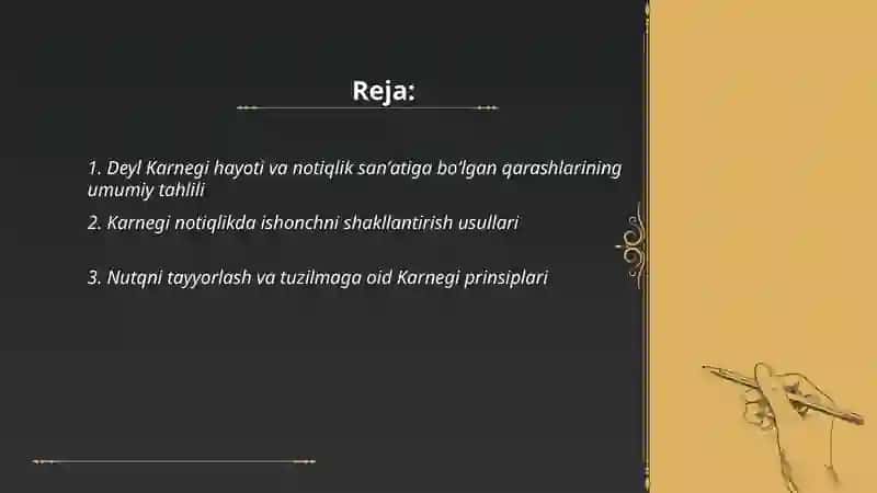 Deyl Karnegi va uning notiqlik sanʼati haqidagi qarashlari 2