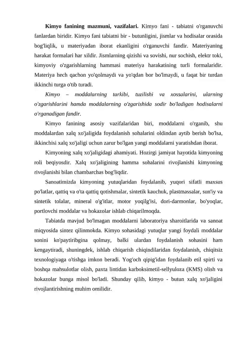 Kimyoning asosiy stexiometrik qonunlari 2