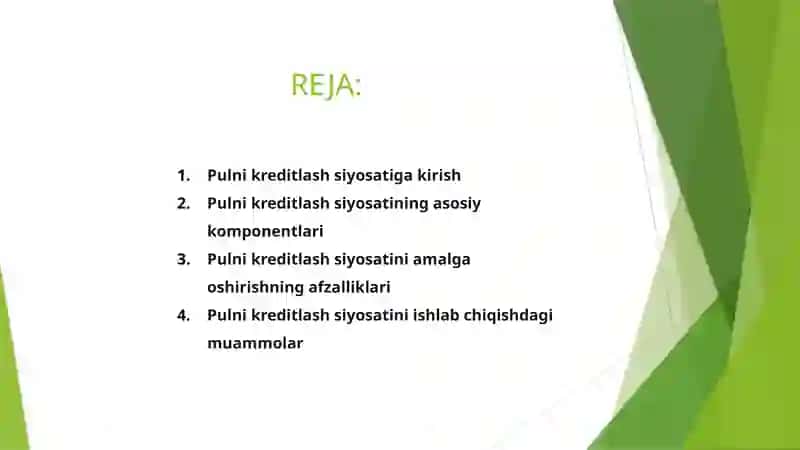 Pul kredit siyosati 2
