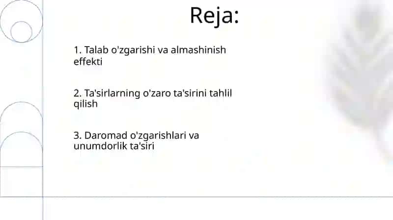 Daromad samarasi va almashtirish samarasi 2
