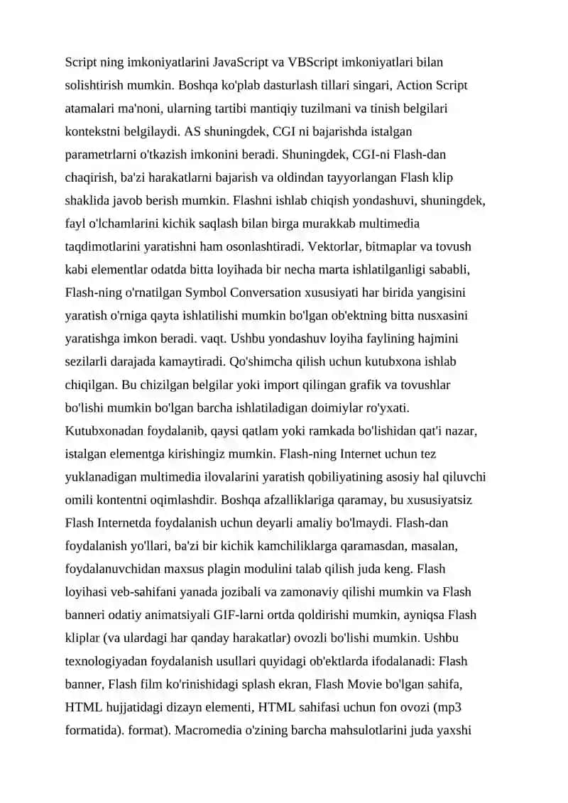 MACROMEDIA FLASH DASTURI VA UNING IMKONIYATLARI 2