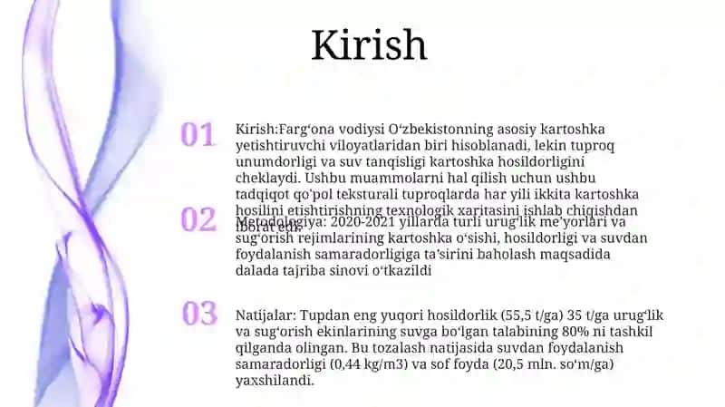 Ikki Hosilli Kartoshkani Bòz Tuproqlarda Yetishtirishning Texnologik Xaritasi 2