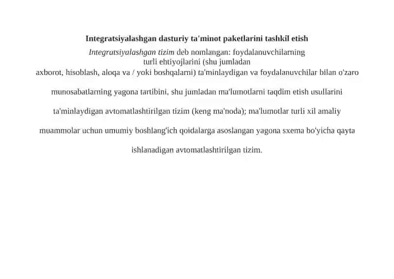 Integratsiyalashgandasturiy ta'minotpaketlarini tashkil etish 2