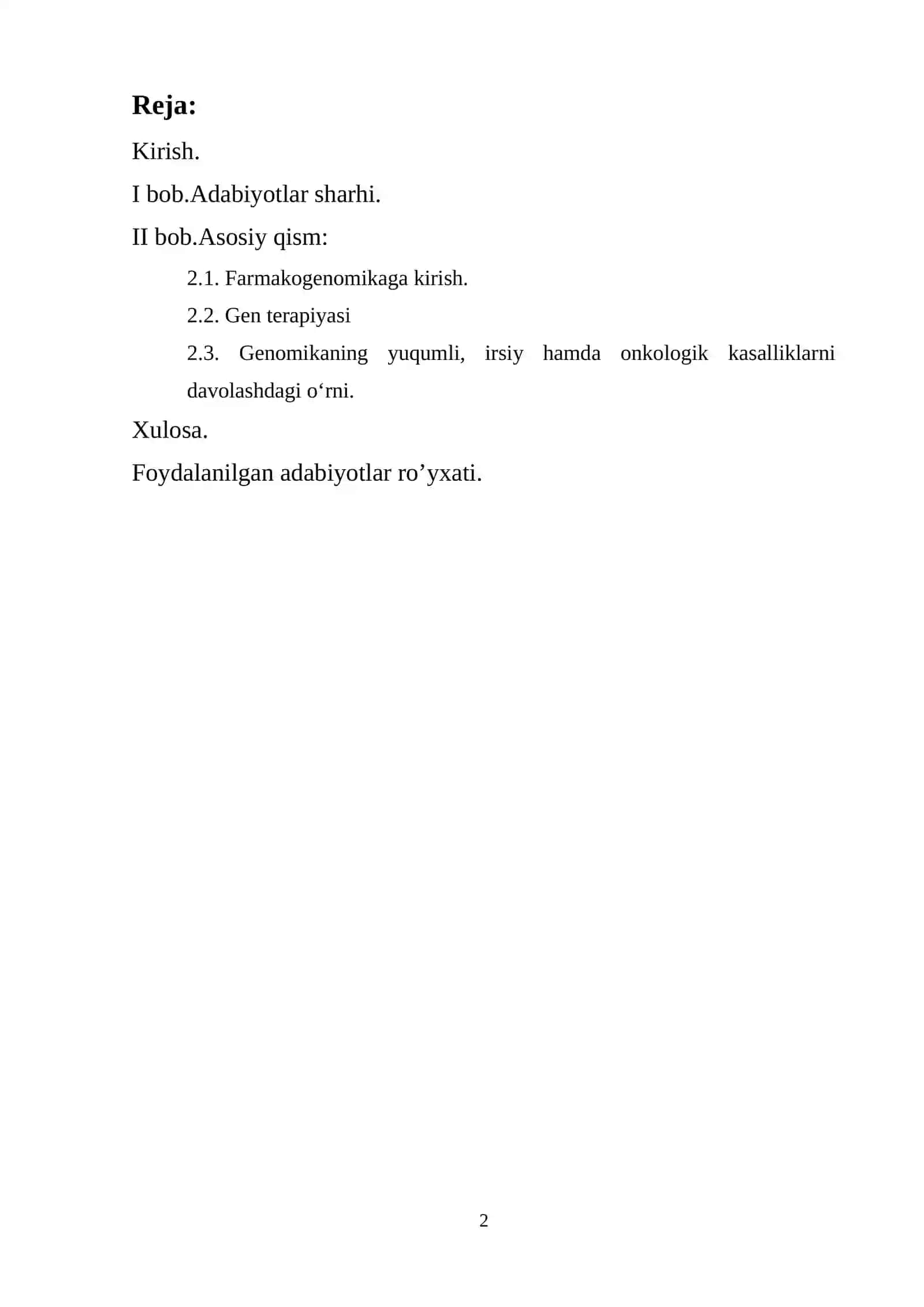 Genomikaning yuqumli, irsiy hamda onkologik kasalliklarni davolashdagi o’rni 2