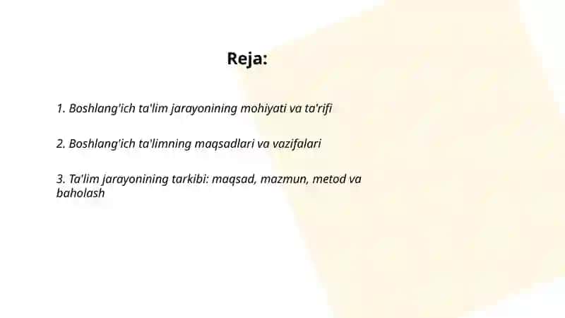 Boshlang'ich ta'lim jarayonining mohiyati va ta'rifi 2