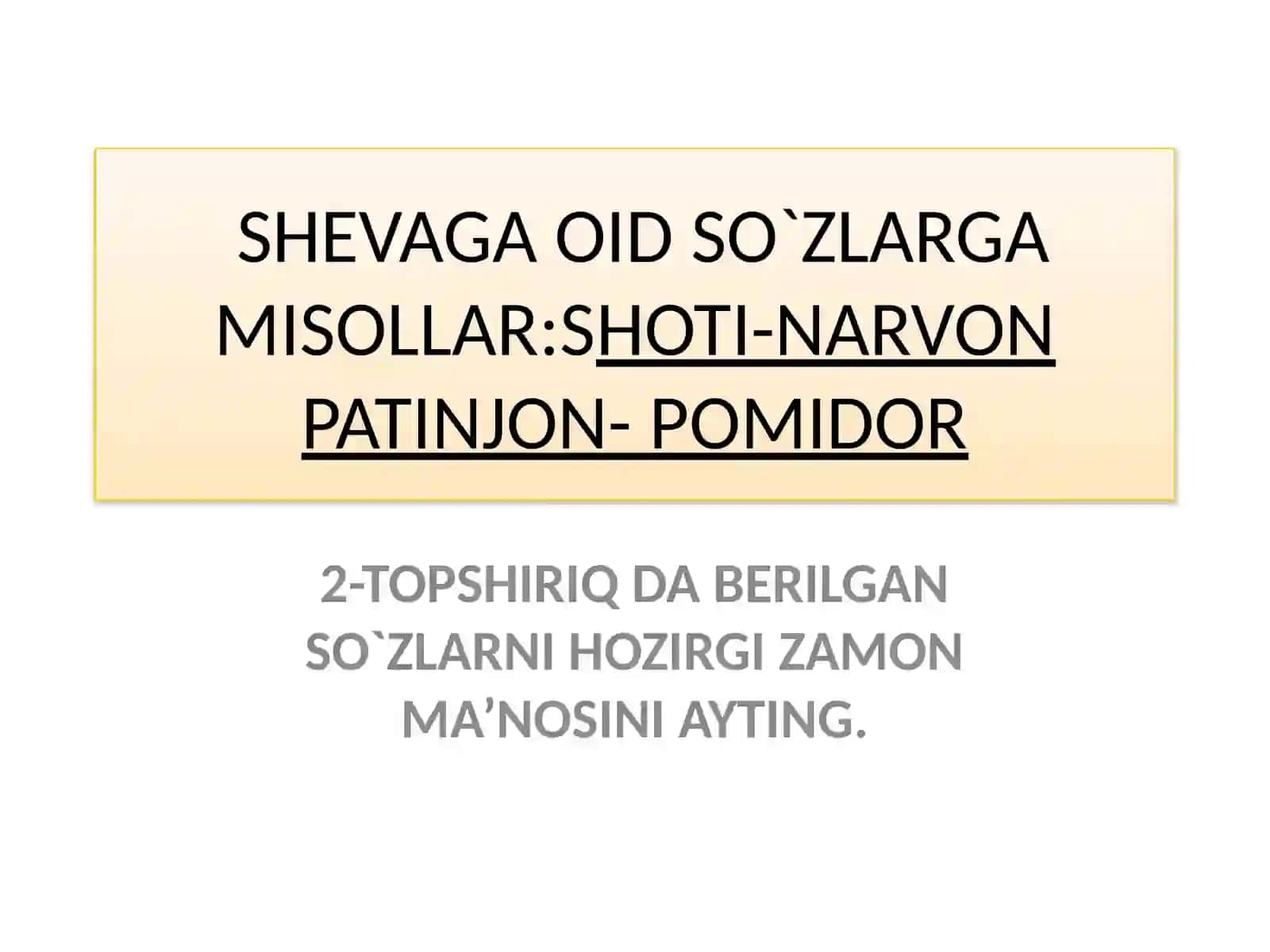 SHEVAGA OID BIRLIKLAR VA ESKIRGAN SO`ZLAR USLUBIYATI 2