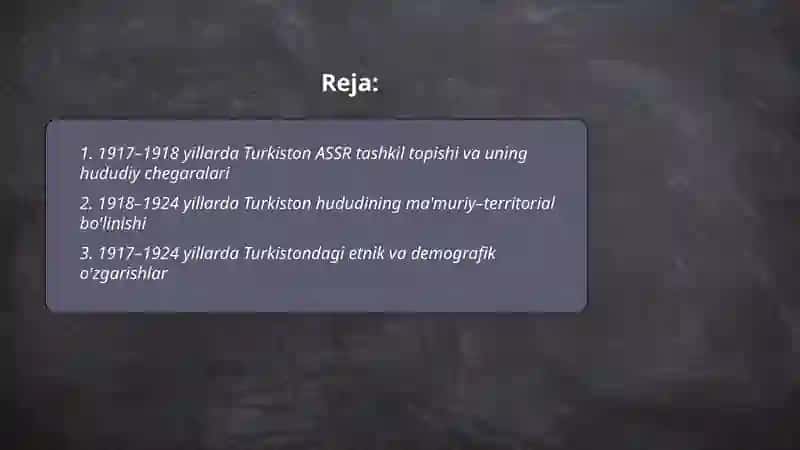 1917-1924 yillar Turkiston SSSR tarixiy geografiyasi 2