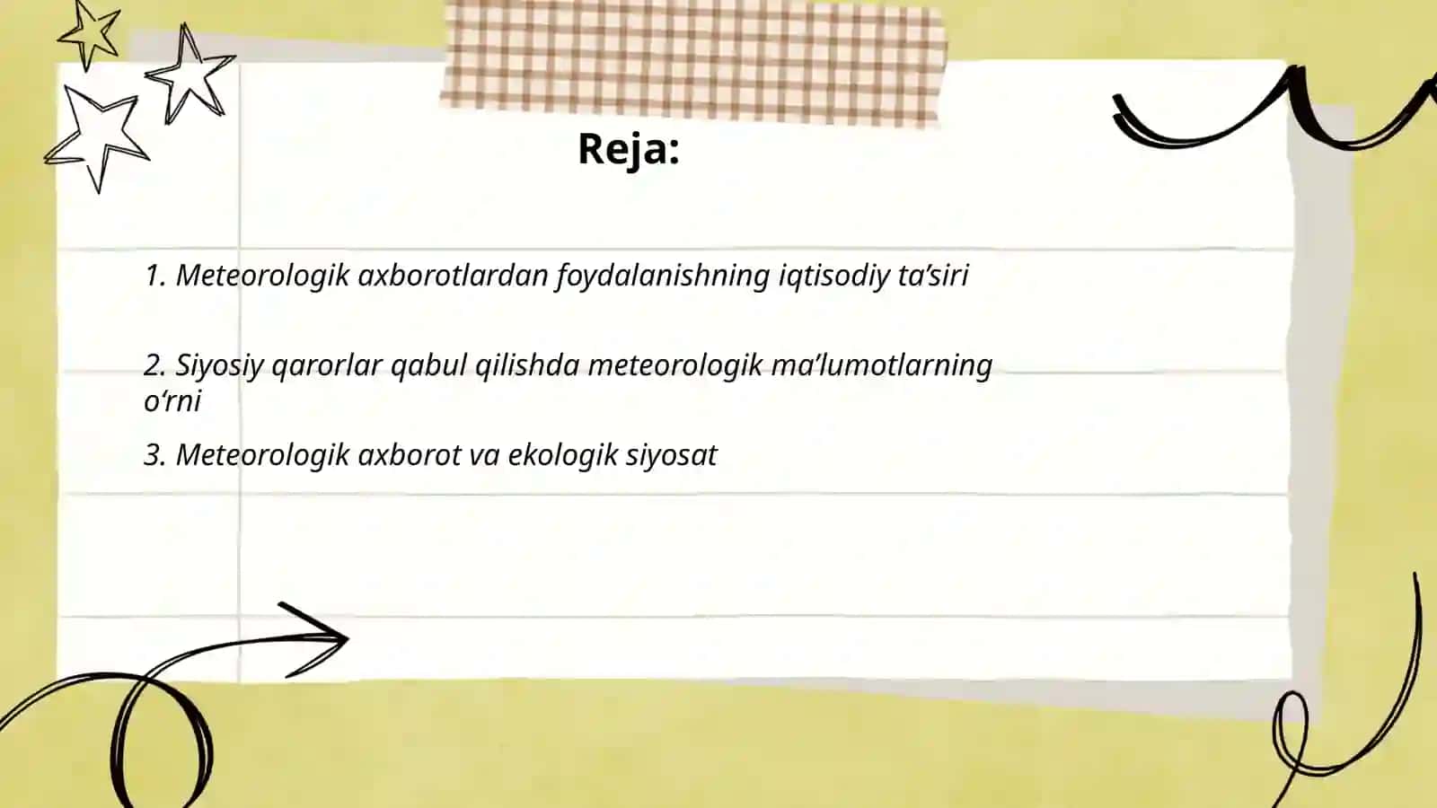 Meteorlogik axborotlardan siyosiy va iqtisodiy manfaatlarda foydalanish oqibatlari yuzasidan mulohaza yuritish 2