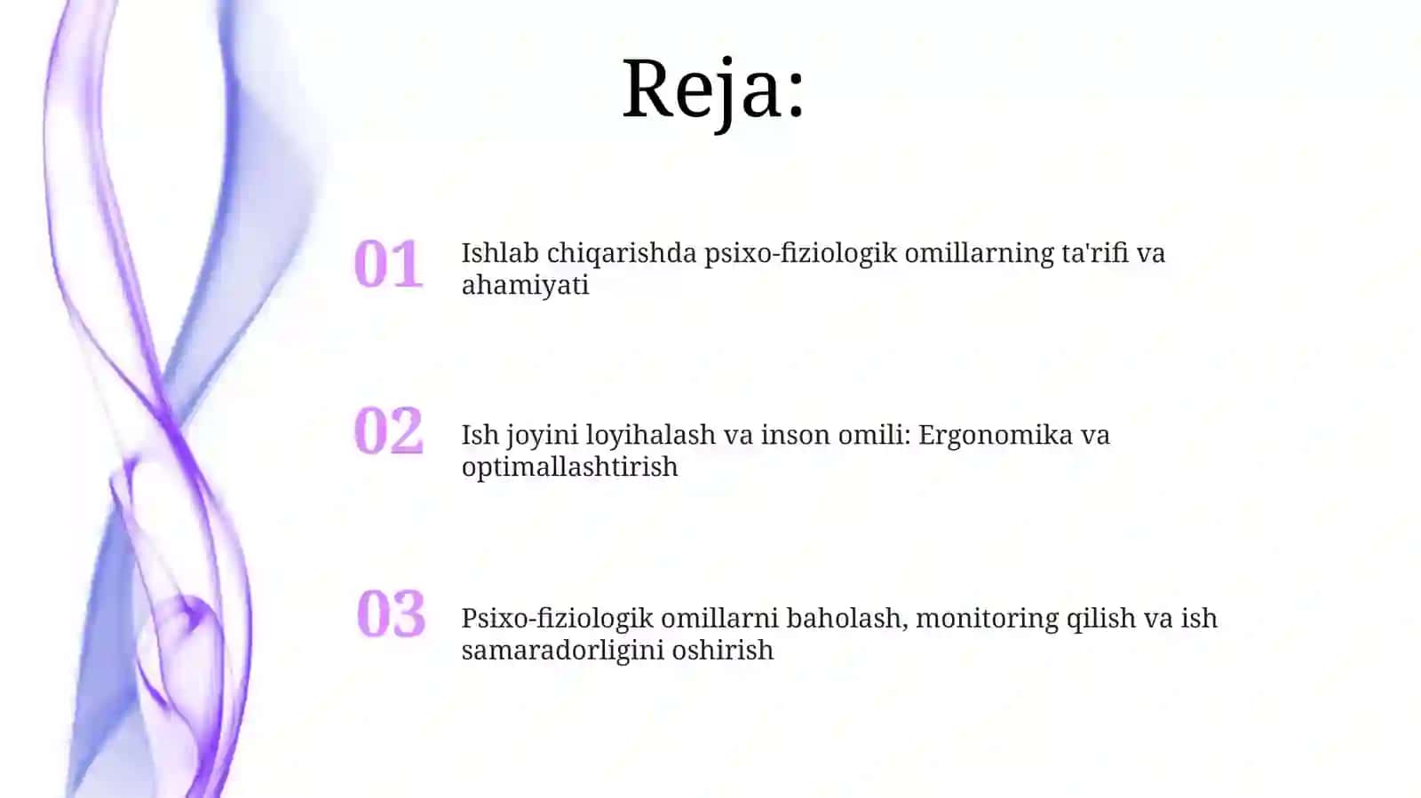 Ishlab chiqarishda psixo-fiziologik omillarning ta'rifi va ahamiyati 2