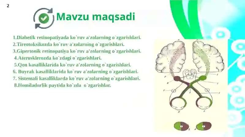 Umumiy kasalliklarda ko`z tubinio`zgarishi 2